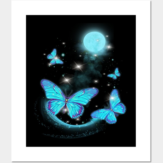 Blue Moon Butterfly Costume Gifft Wall Art by Pretr=ty